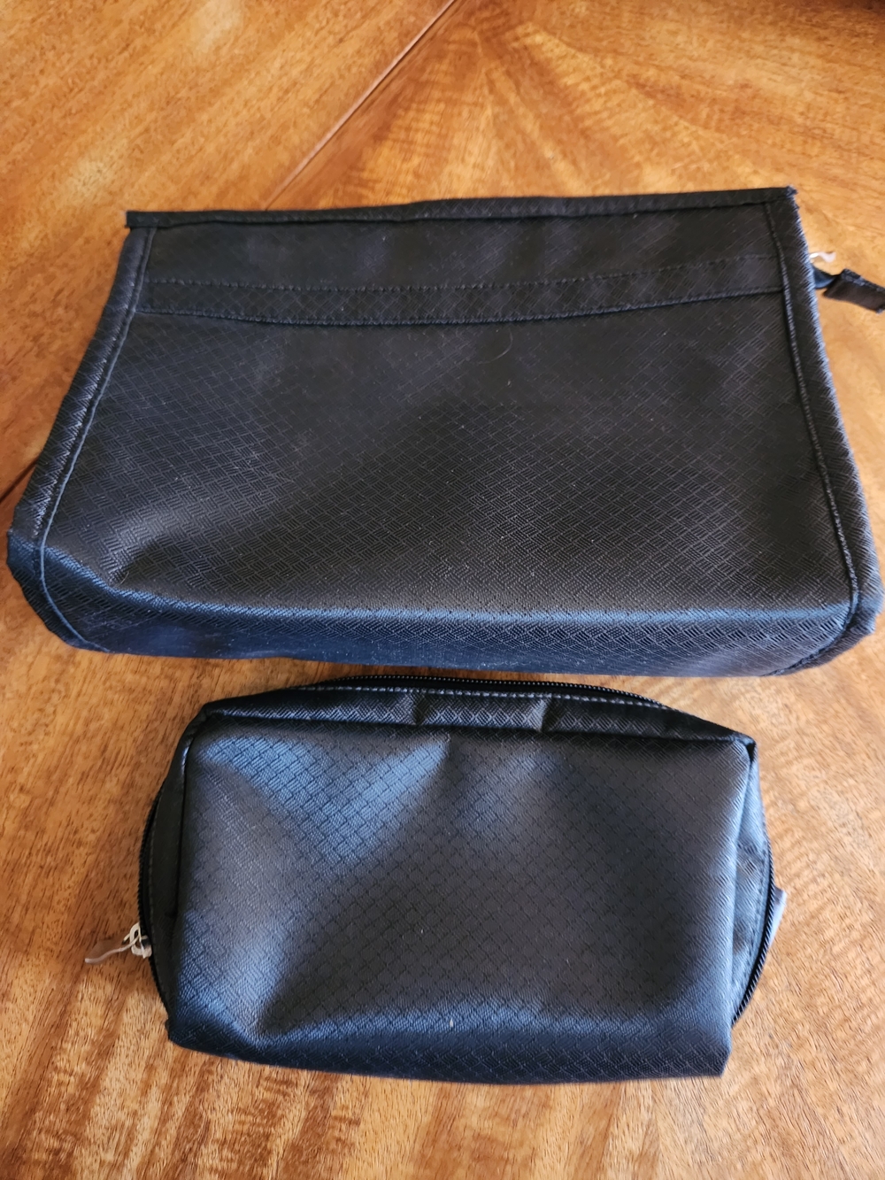 Black Womens Or Men's Travel Toiletry and Organizer Pouches